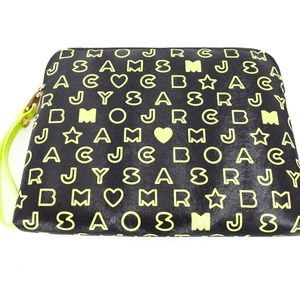 Marc Jacobs Black & Neon Green Leather Tablet Case